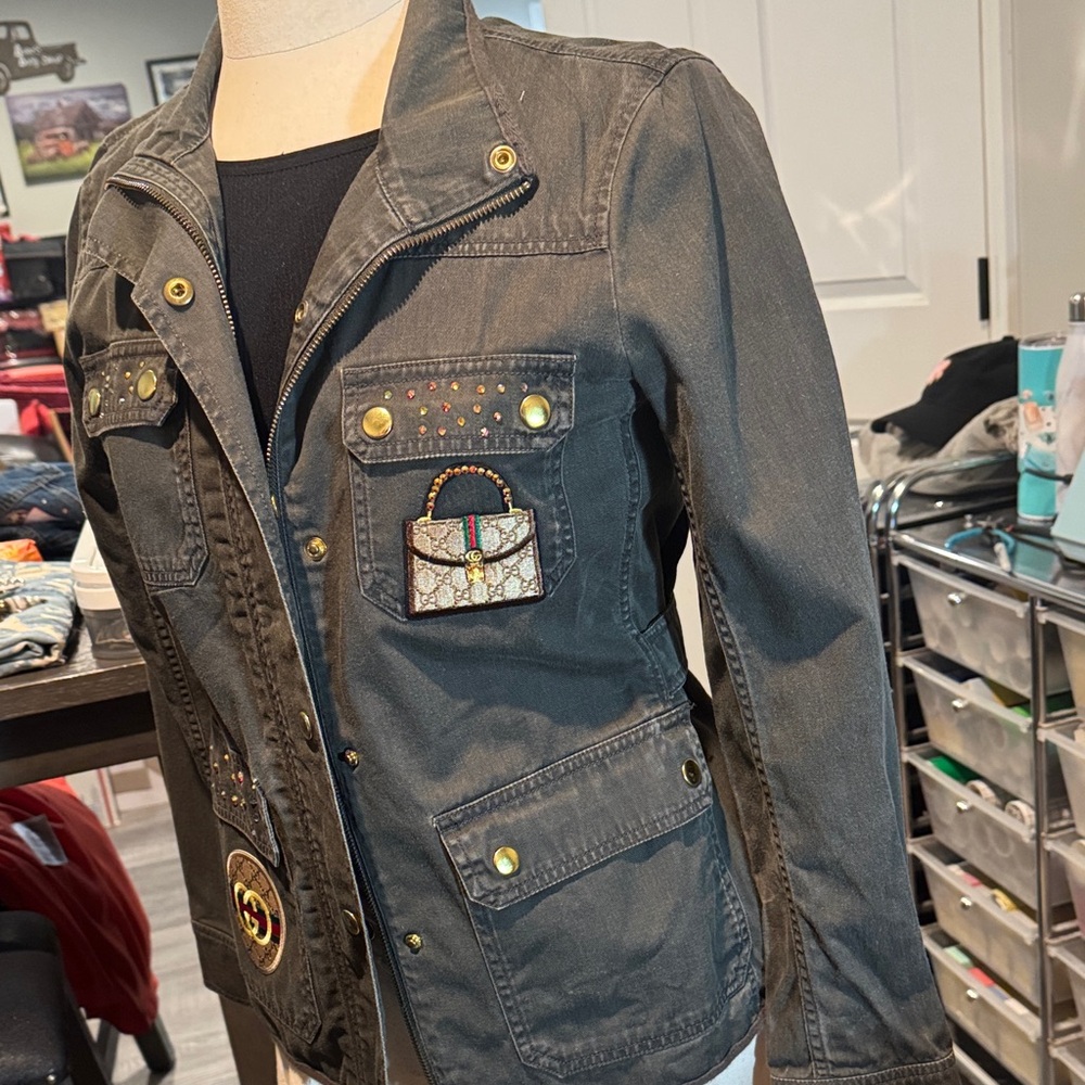 Women's Embellished Green Jacket